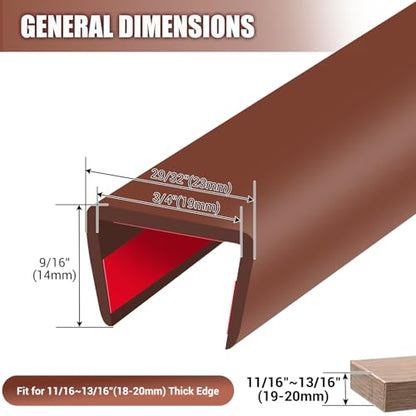 Rubber Edge Trim (Fit 3/4" - L20' / Brown)