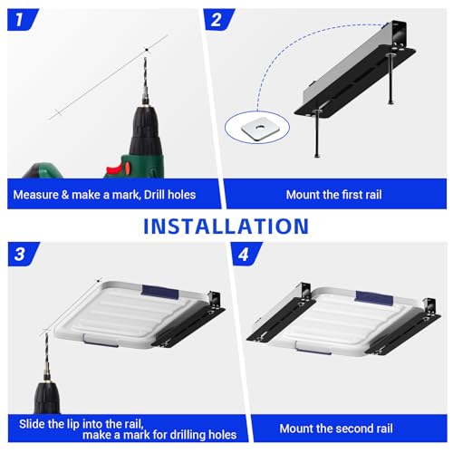 6 Pack Overhead Storage Bin Rack Heavy Duty Rack Ceiling Garage Storage (5 Bins)