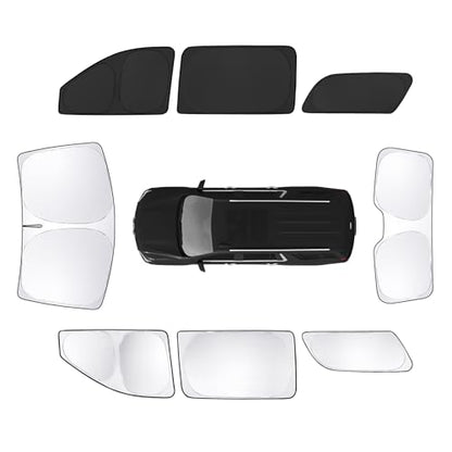 8pcs Car Window Shades for GMC Yukon XL&Chevy Suburban 2021 (for GMC Yukon XL/Chevy Suburban2021-2025 2026)