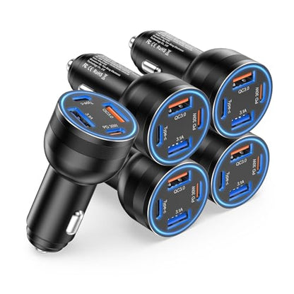 USB C Car Charger 5 (5 Pack / Black)