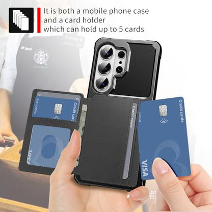For Samsung Galaxy S26 Ultra Card Holder Case (Black / Galaxy S26 Ultra)