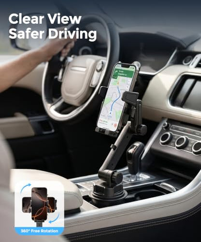 Cup Holder Car Phone Mount (Single Clamp)