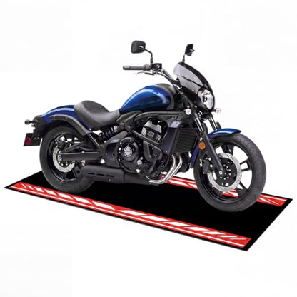 Motorcycle Mat Garage Floor Rug Washable Parking Mats for Garage Floors Non Slip Oil Absorbent Pad Rubber Backing Layer Protects Floor (Red,Black / 78 X 31 Inch)