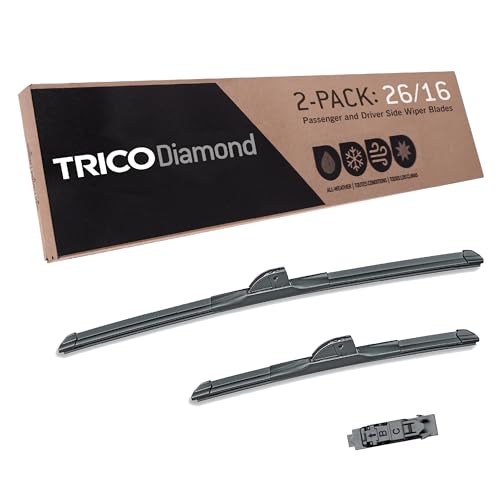 Diamond 26" + 16" Super Premium Automotive Replacement Windshield Wiper Blades (26" + 16" Pair Pack / Ultimate)