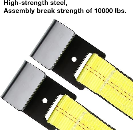 Tow Dolly Basket Straps with Flat Hook 2 Pack Fit 14" (2 Pack-14"-19")