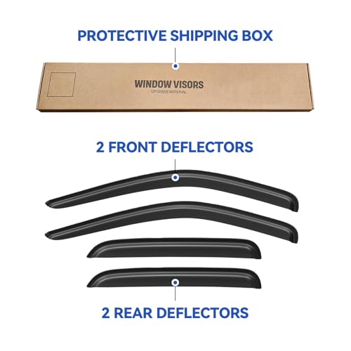 Window Visors Rain Guards for 2005 (2005-2010 Dodge Dakota Crew Cab)