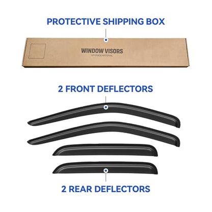 Window Visors Rain Guards for 2005 (2005-2010 Dodge Dakota Crew Cab)