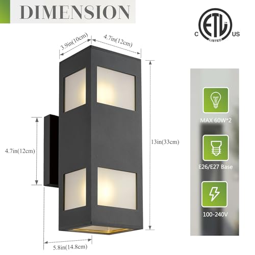 Porch Lights Outdoor Modern (Black/Modern 2 / 13inch (1 lamp))