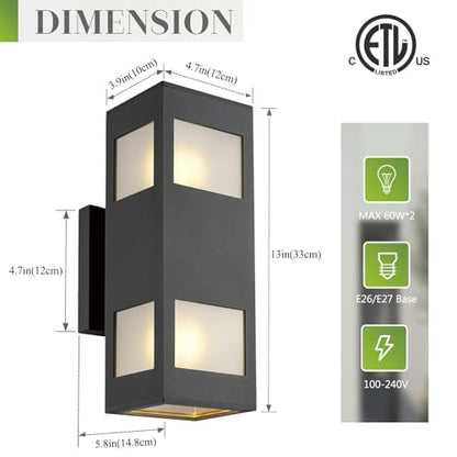 Porch Lights Outdoor Modern (Black/Modern 2 / 13inch (2 lamps))