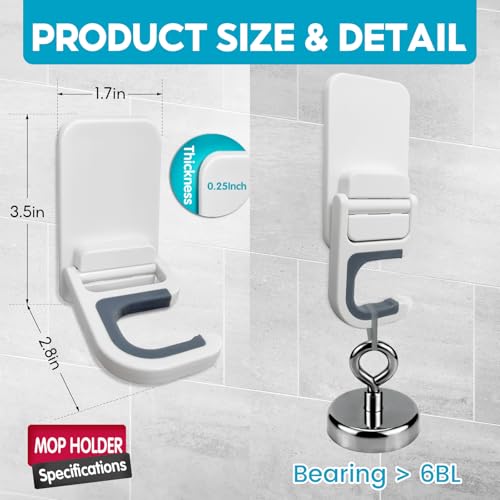 Broom Holder Wall Mount (WHITE)