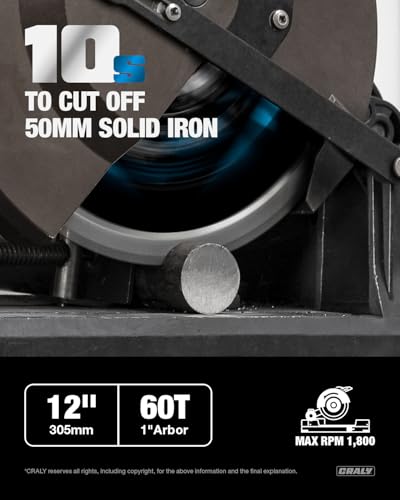 12 Inch 60 Teeth Steel and Ferrous Metal Cutting Circular Saw Blade (12" 60T)