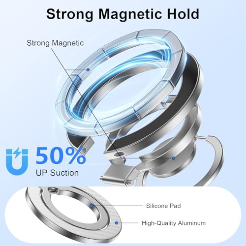 Magnetic Phone Grip Stand for iPhone 17 18 Pro Max (silver)