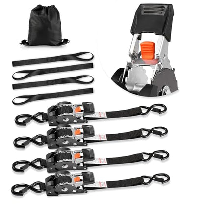 Retractable Ratchet Straps (1 in x 10 ft(4PCS))