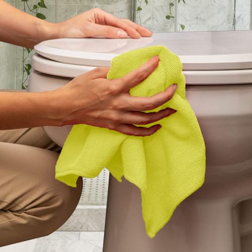 Microfiber Cleaning Cloths (Pack of 48 - 16x16 Inches / Yellow)