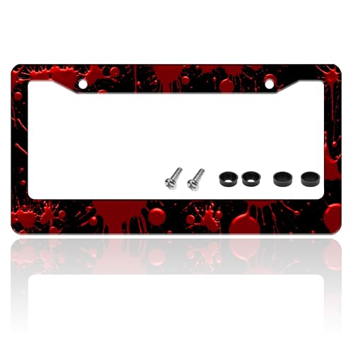 Red Blood Drop License Plate Frame Blood Spatter License Plate Holder (Red Blood Drop)