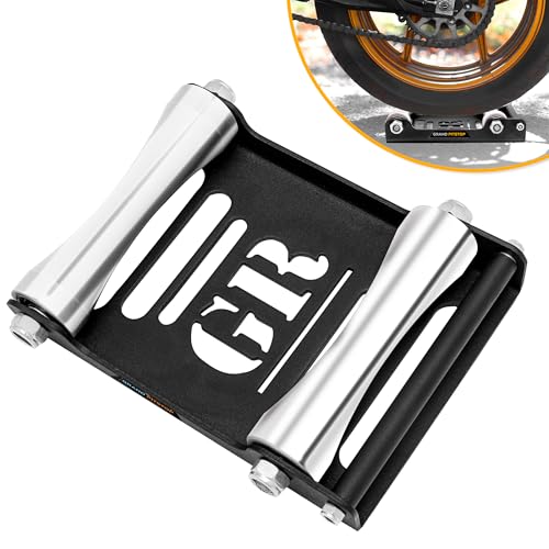 Motorcycle & Powersports Maintainence Stand Wheel Cleaning Wheel Roller Stand for tire Cleaning & Chain Lubrication (Black)