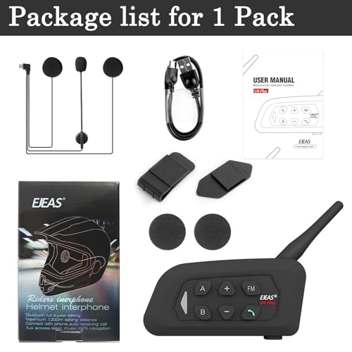 V4 Plus Motorcycle Bluetooth Helmet Intercom Headset (V4Plus 4Pack)