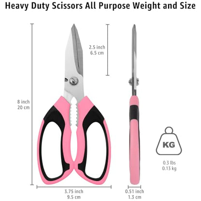 Utility Scissors All Purpose heavy duty 8 (Pink)