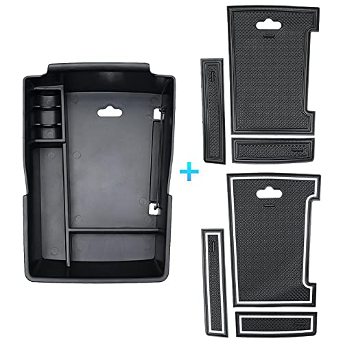 Center Console Organizer for 2021 2022 2023 Hyundai Santa Fe Accessories Armrest Storage Box Secondary Insert Tray with 2 Color Mats (2021-2023 Hyundai Santa Fe)