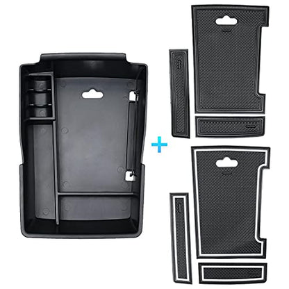 Center Console Organizer for 2021 2022 2023 Hyundai Santa Fe Accessories Armrest Storage Box Secondary Insert Tray with 2 Color Mats (2021-2023 Hyundai Santa Fe)