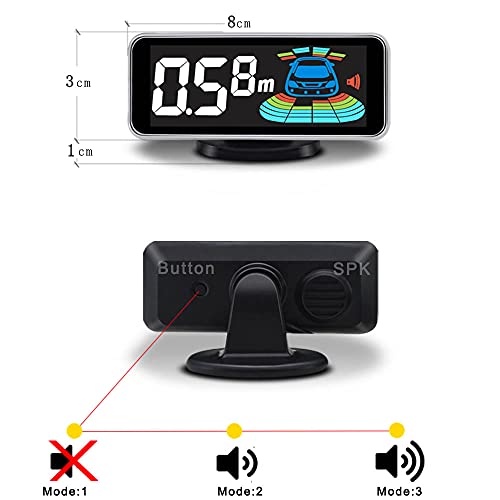 Car Parking Sensors Kit Reverse Radar parktronic System Auto Electronics Vehicle Back Assistant Reverse 8 Sensor (Silver)