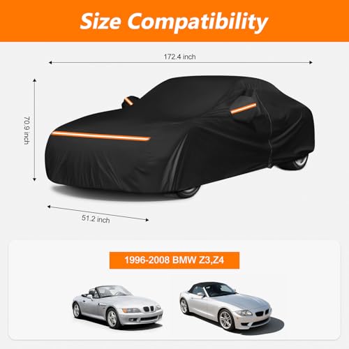 Waterproof Car Cover for BMW Z3 Z4 E85 E86 M Roadster M Coupe 1996 (Black / for BMW Z3 Z4 1996-2008)