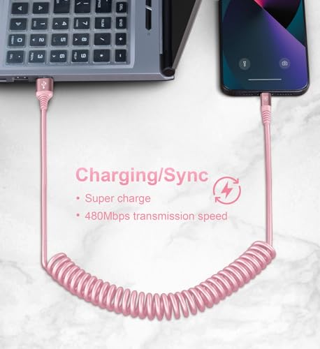 iPhone Charger Cable for Car 3FT (3FT / USB A to Lightning / Pink)