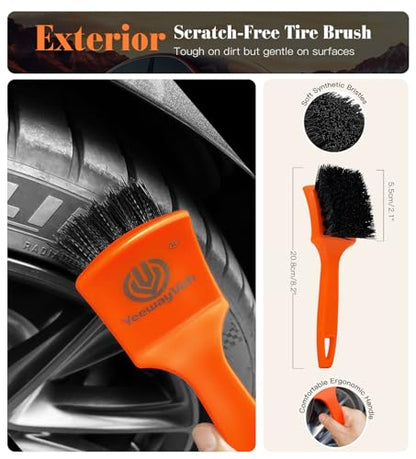 7PCS Motorcycle Cleaning Kit (Orange / 7-Piece)