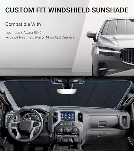 Windshield Sunshade for Acura RDX 2013 (Matte Silver)