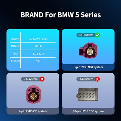 10.25 Inch CarPlay Touchscreen for BMW 5 Series NBT System (10.25 inch)