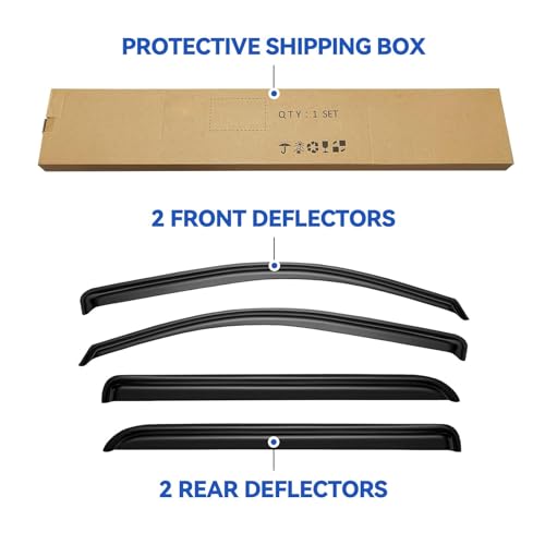 Window Visors Rain Guards for 2014 (2014-2018 silverado/sierra crew cab)