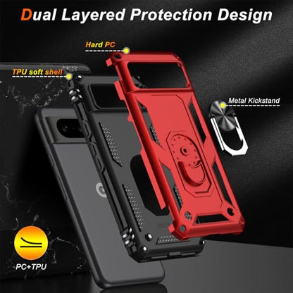 for Google Pixel 8 Case with Screen Protector (Red / Google Pixel 8)