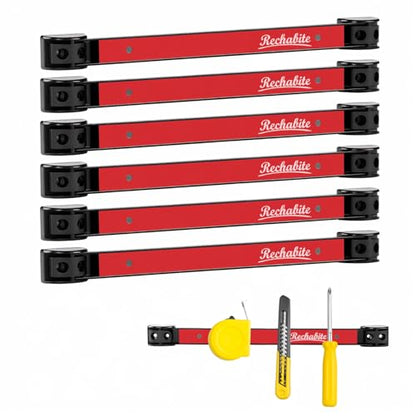 6 Pieces 12" Magnetic Tool Holder Strip (Red 6PC / 12")