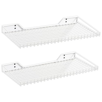 Garage Wall Shelves 23.6"x11.8" Wall Mount Metal Shelves 2 Pack (White / 2pack)