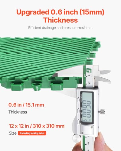 Interlocking Drainage Mat (Green / 12 x 12 inch)