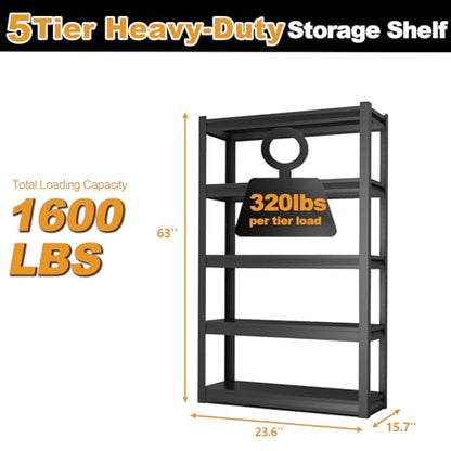 63H Metal Kitchen Storage Shelves (63'' H x 23.6" W x 15.7'' D)