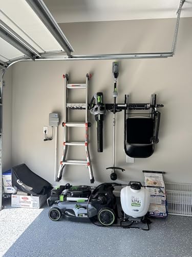 Garage Tool Organizer Wall Mount (Black / 48" Carbon Steel with 3 Racks & 6 Hooks)