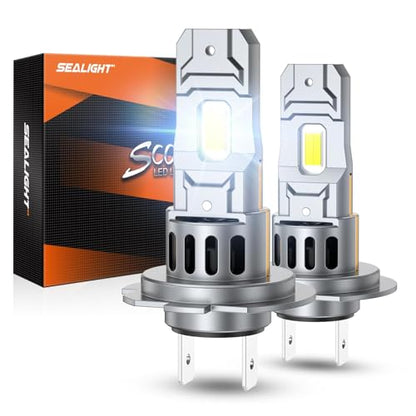 H7 Bulbs, 90,000LM 6500K LED Fog Lights with Cooling Fan, 1:1 OEM Design, Plug-N-Play, Pack of 2 (S2S H7)