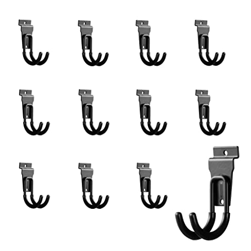 12Pack Slatwall Hooks Heavy Duty Slatwall Accessories Garage Small J Slatwall Hooks and Hangers (12PC J Hooks)