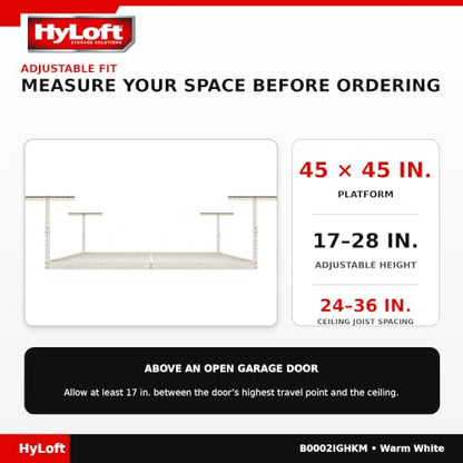 Overhead adjustable Garage Storage Rack (White / Storage)
