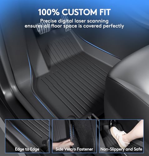 Floor Mats Fits for Tesla Model Y 5 (6 PCS for Tesla Model Y 5-Seat 2020-2024)