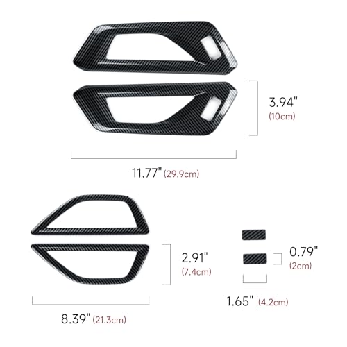 Car Inner Door Handle Panel Cover Decals Only for 2025 2026 Subaru Forester Accessories ABS Carbon Fiber Stickers (Inner Door Handle Decal)