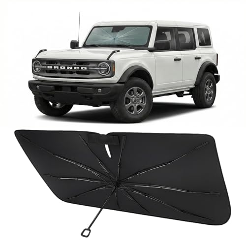 Custom Fit Windshield Sun Shade Umbrella for 2021 (2 Door/4 Door Ford Bronco 2021-2025 2026)