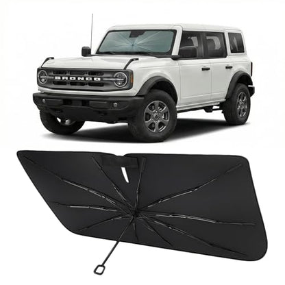Custom Fit Windshield Sun Shade Umbrella for 2021 (2 Door/4 Door Ford Bronco 2021-2025 2026)
