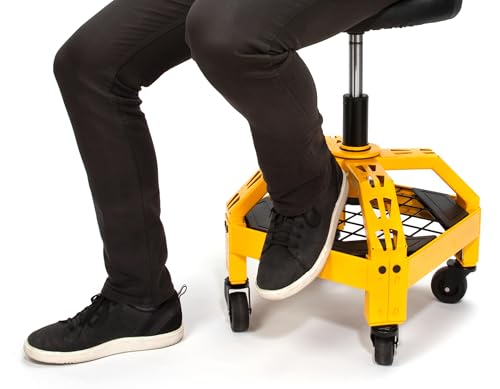 Heavy Duty Metal Rolling Stool for Shop or Garage