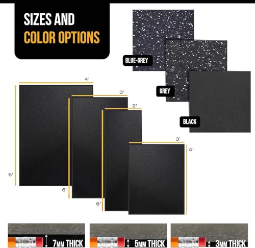 Rubber King Multi (Black / 4 Feet x 3 Feet x 5mm Thick)
