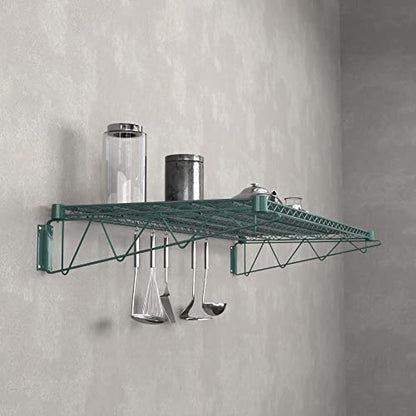 24" x 60" Green Epoxy Wire Wall Mount Shelf (Green / 24" x 60")