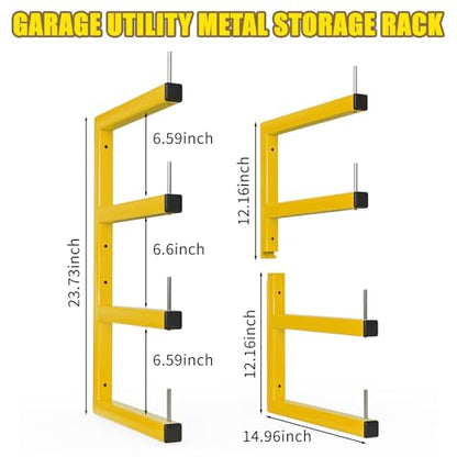 4 Pack Lumber Storage Rack (Yellow / D– 4 Pack, 8-Tier)