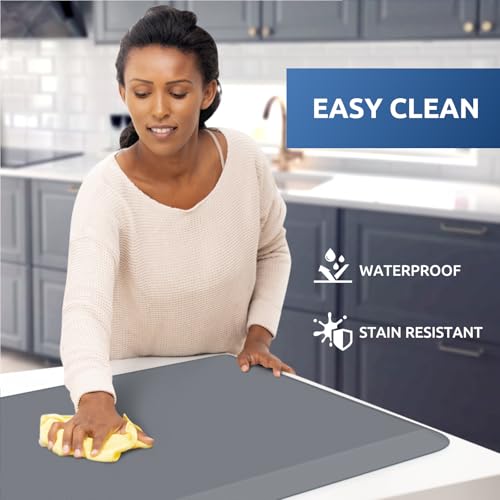 0.8" Thick Kitchen Mat Cushioned Anti Fatigue Rug Comfort Floor Mats (Grey / 36"L x 22"W x 0.8"Th)