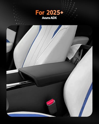 for 2025 2026 Acura ADX Center Console Cover Armrest Box Cover for ADX Accessories Console Arm Rest Protector (Acura ADX Thin Black Leather)